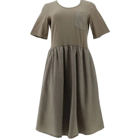 DG2 SoftCell by Diane Gilman Sage Green Pocket Midi Dress-3x - Picture 1 of 8